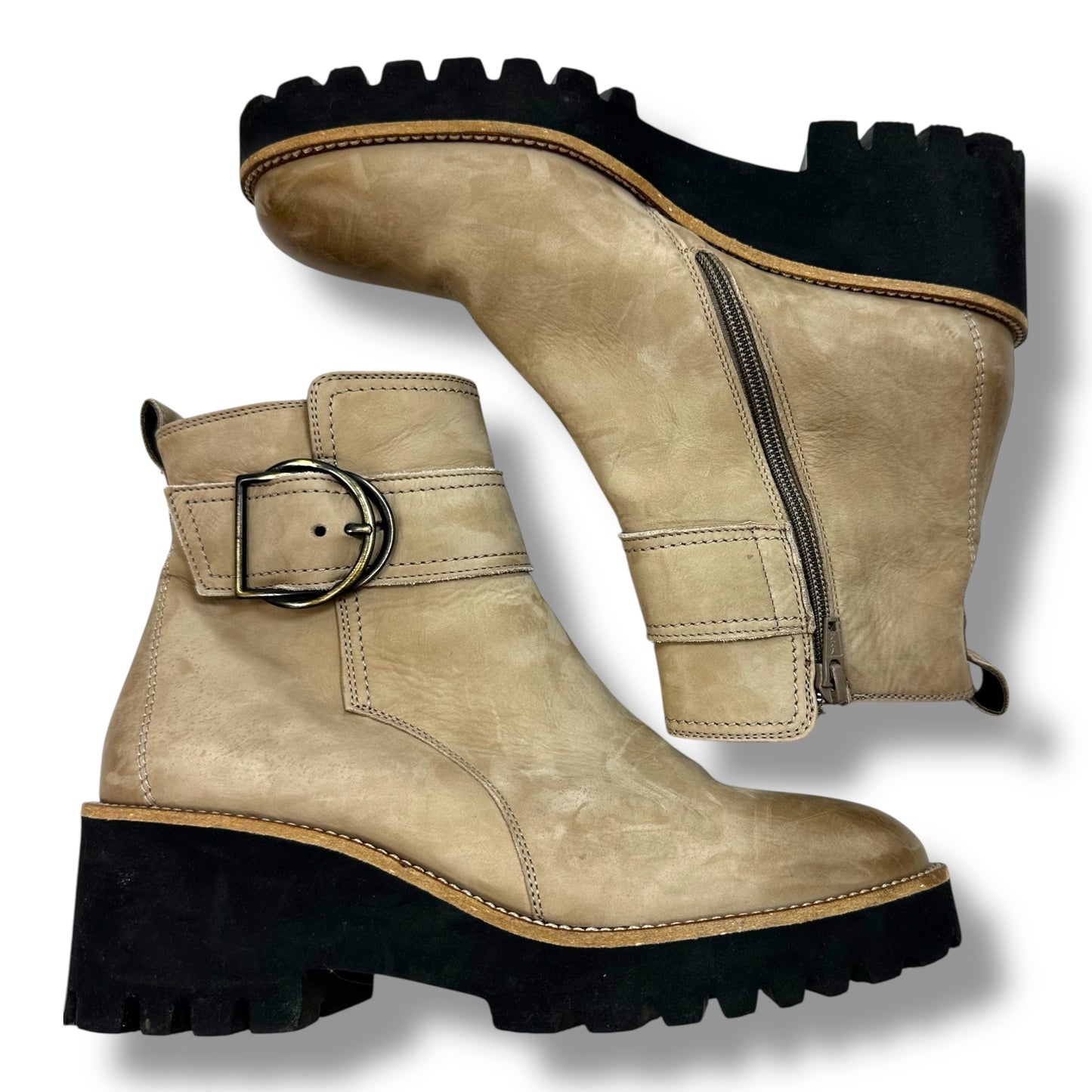 Boots Combat By Paul Green In Tan, Size: 5.5