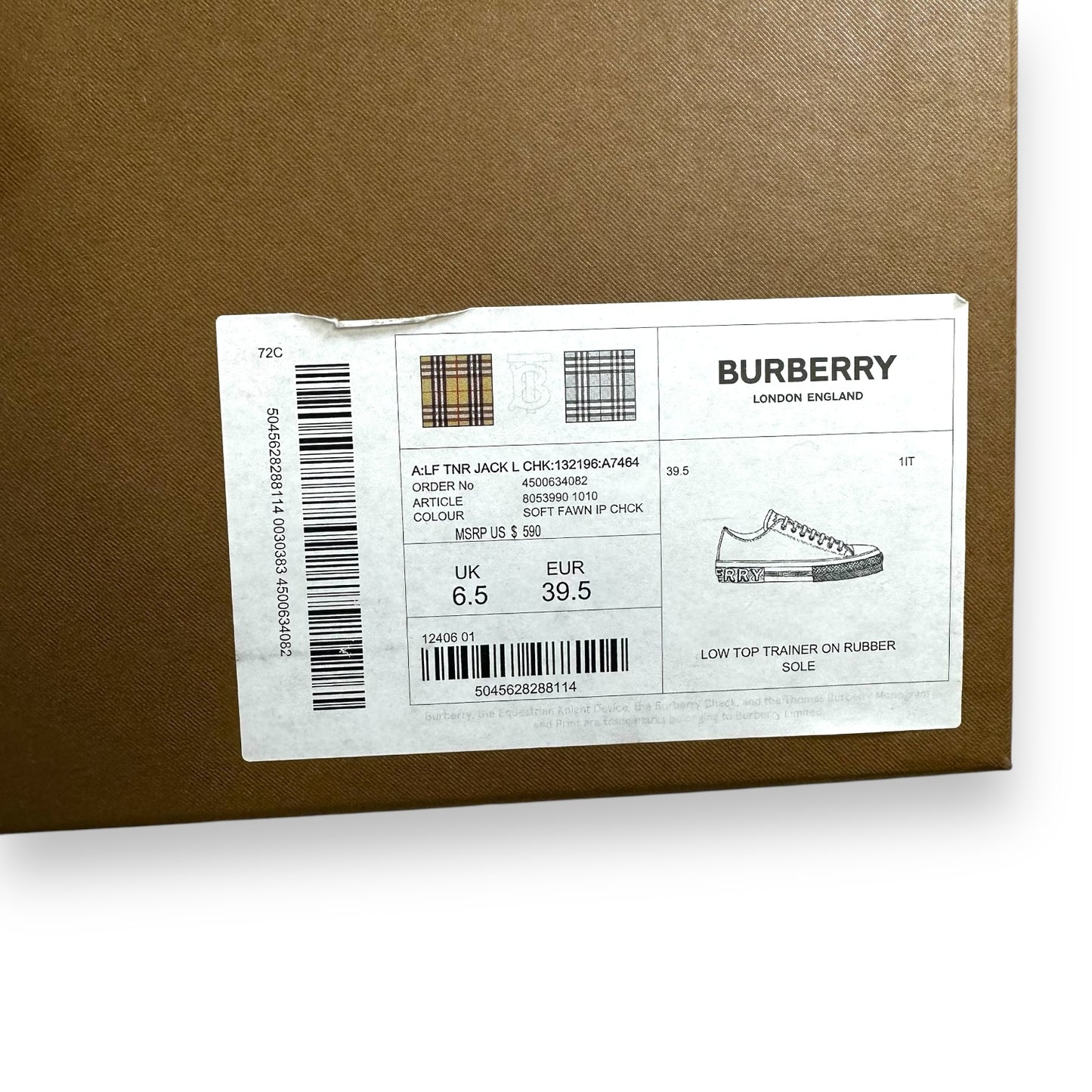 Shoes Designer By Burberry In Checkered Pattern, Size: 8.5