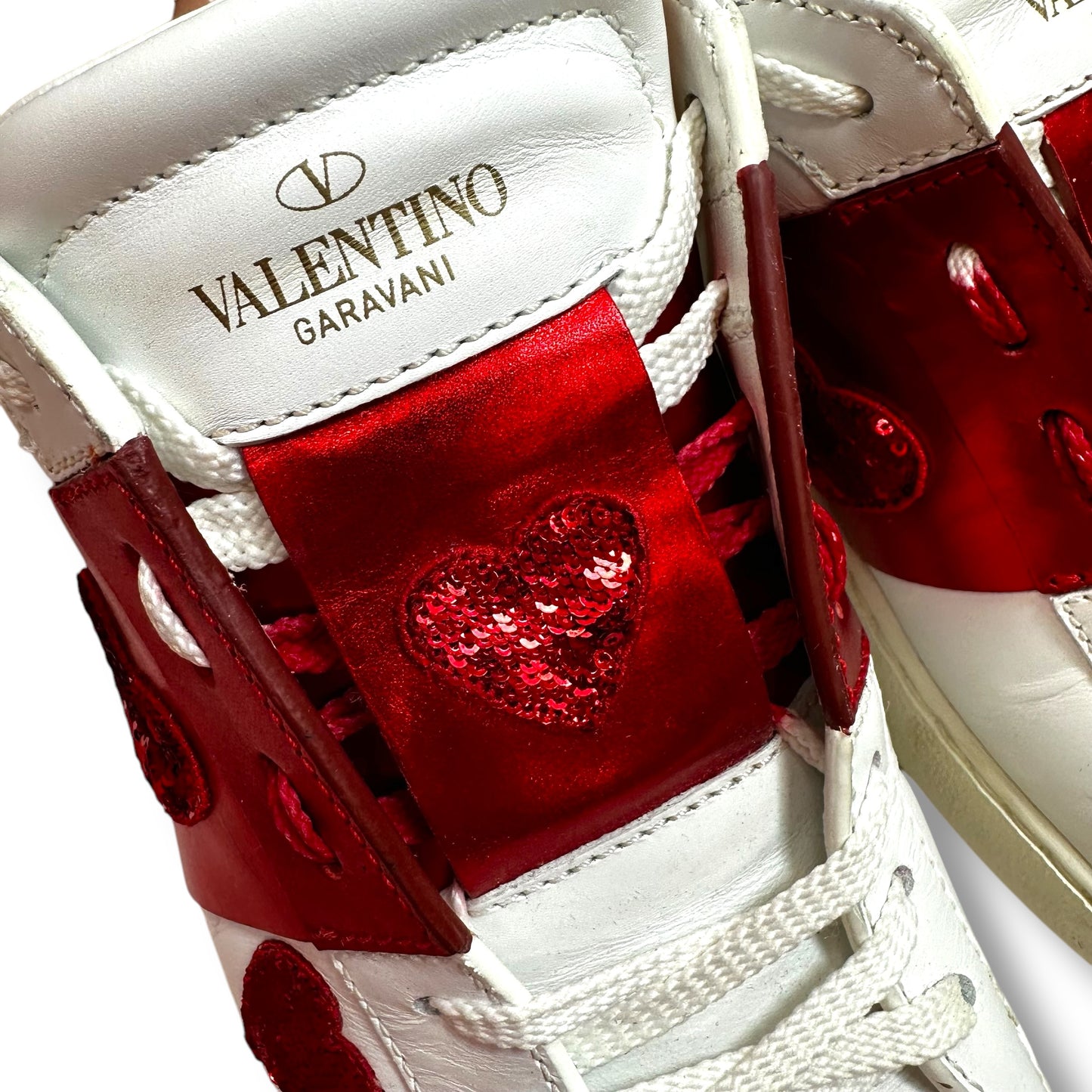 Hearts Shoes Luxury Designer By Valentino-garavani In White, Size: 40