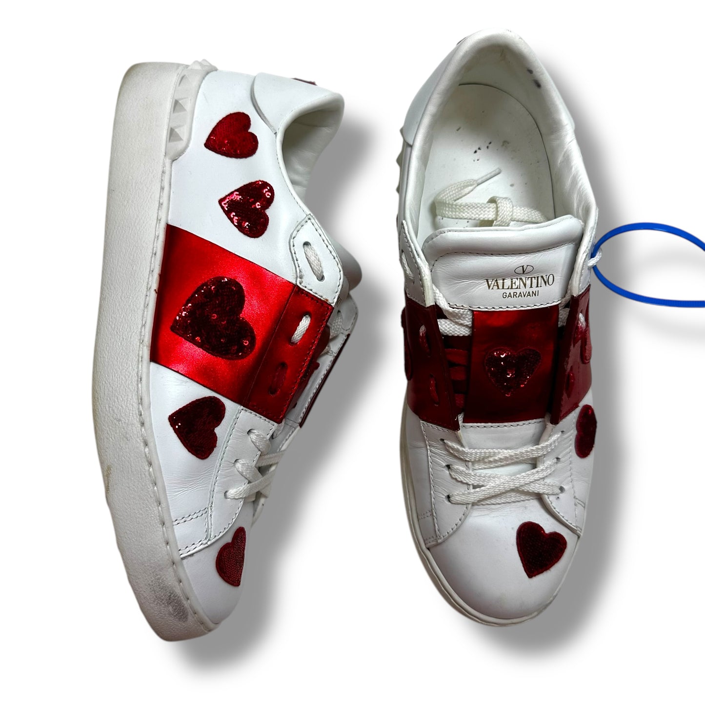 Hearts Shoes Luxury Designer By Valentino-garavani In White, Size: 40