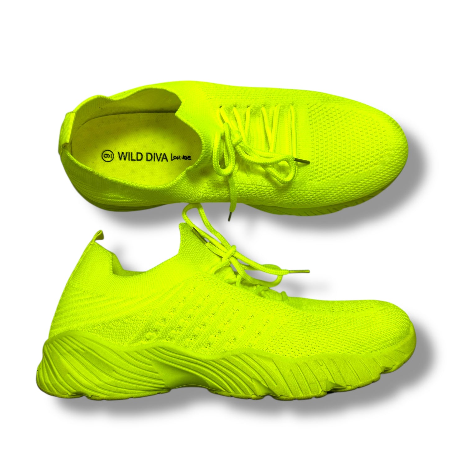 Shoes Sneakers By Wild Diva In Neon Yellow, Size: 9
