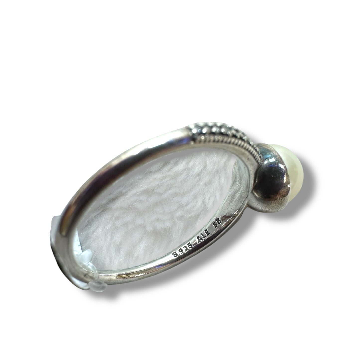 Sterling silver pearl Ring Band By Pandora