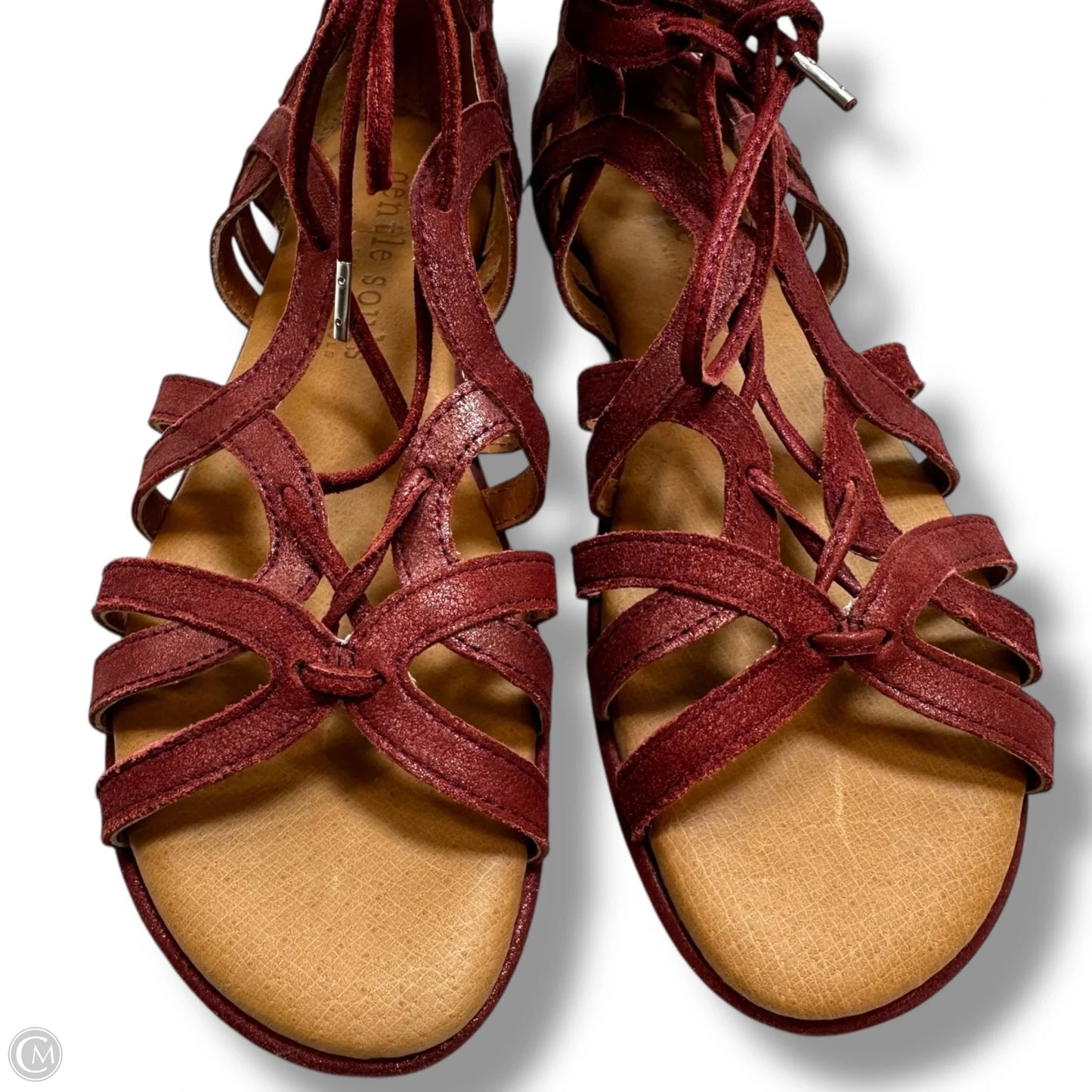 Sandals Flats By Gentle Souls In Maroon, Size: 6.5