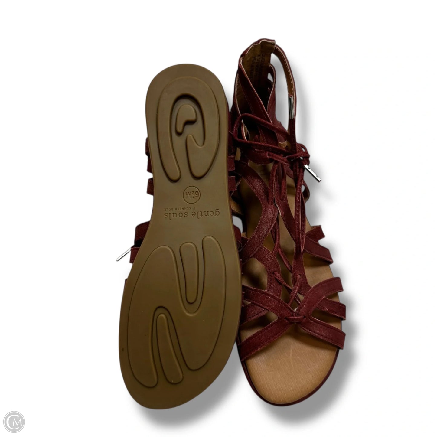Sandals Flats By Gentle Souls In Maroon, Size: 6.5