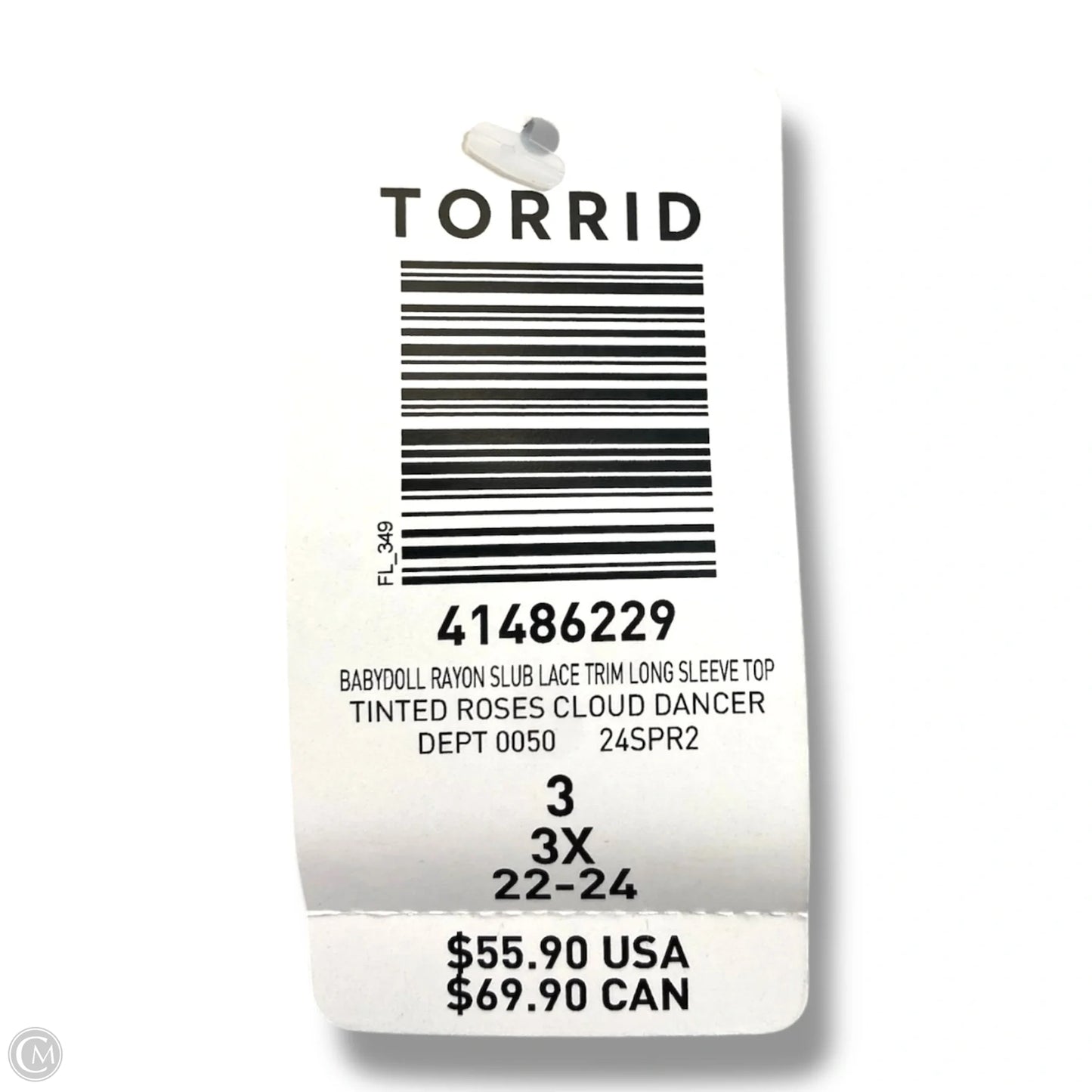 Top Long Sleeve By Torrid In Blue & White, Size: 3x