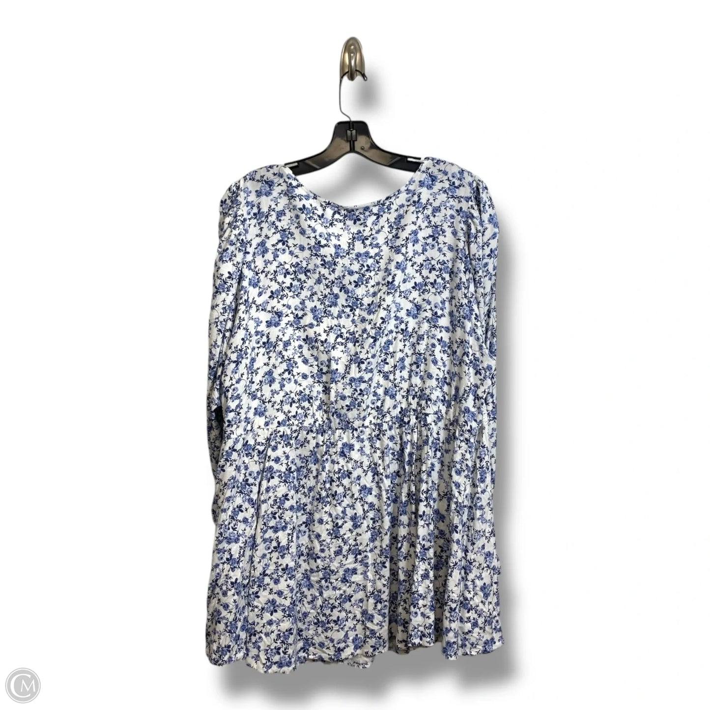 Top Long Sleeve By Torrid In Blue & White, Size: 3x