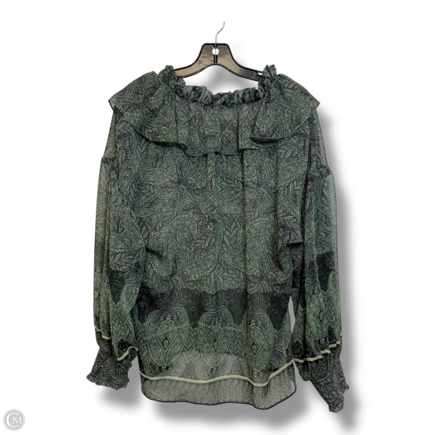 Top Long Sleeve Designer By Alice + Olivia In Green, Size: S