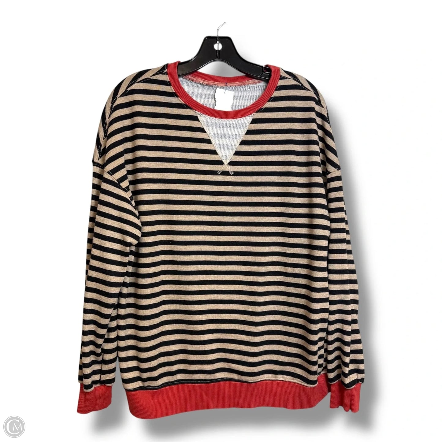 Top Long Sleeve Basic By Cmf In Striped Pattern, Size: M