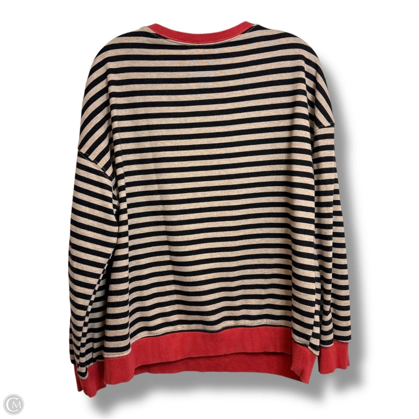 Top Long Sleeve Basic By Cmf In Striped Pattern, Size: M