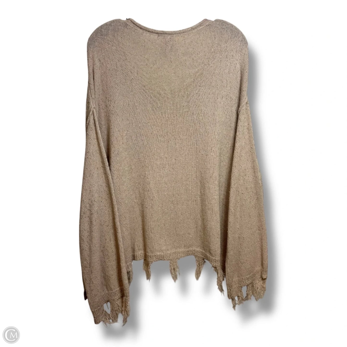 Top Long Sleeve By Versona In Tan, Size: L