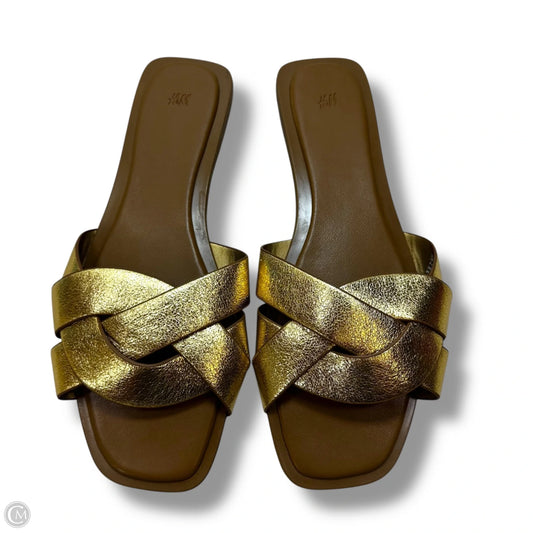 Sandals Flip Flops By H&m In Gold, Size: 9