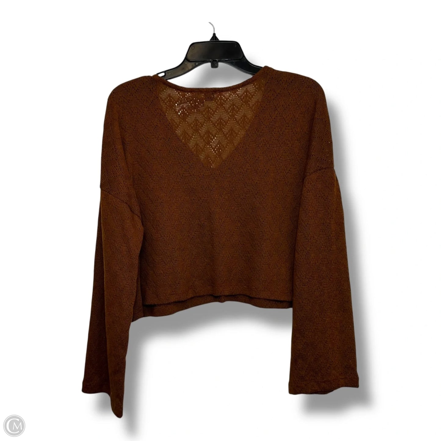 Top Long Sleeve By Gilli In Brown, Size: L