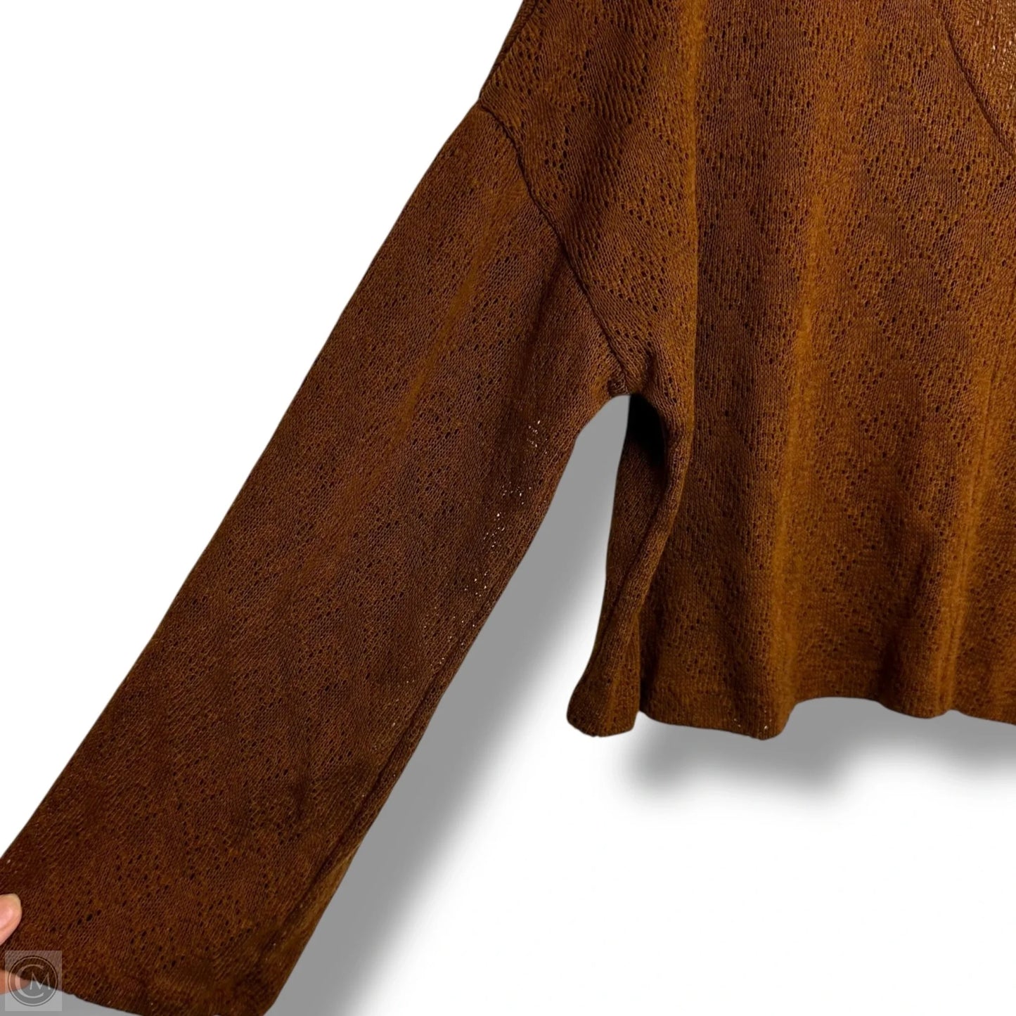 Top Long Sleeve By Gilli In Brown, Size: L