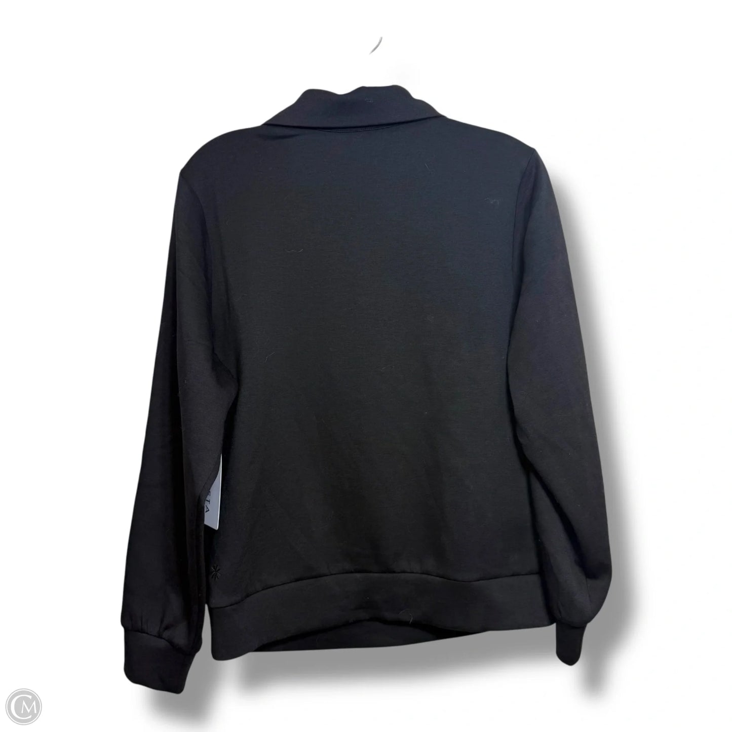 Athletic Top Long Sleeve Collar By Athleta In Black, Size: M