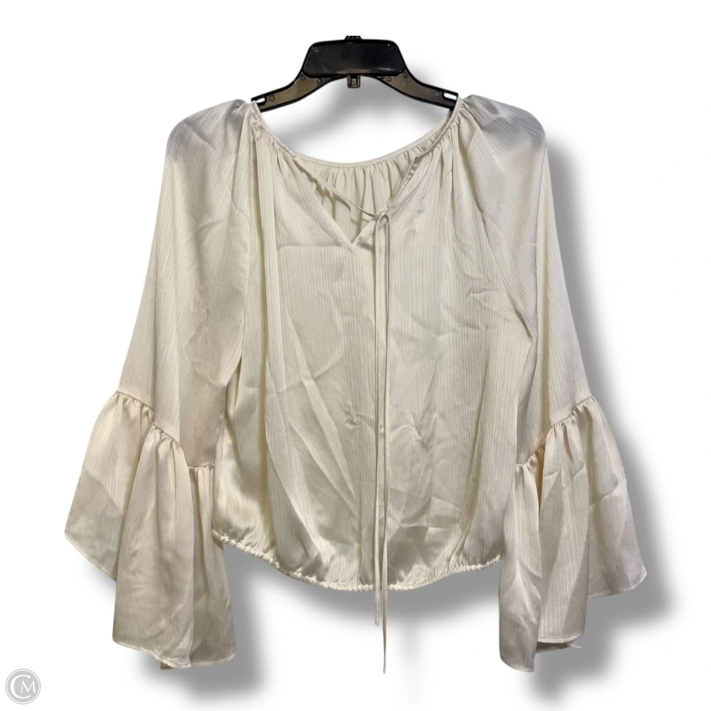 Top Long Sleeve By Express In Cream, Size: S