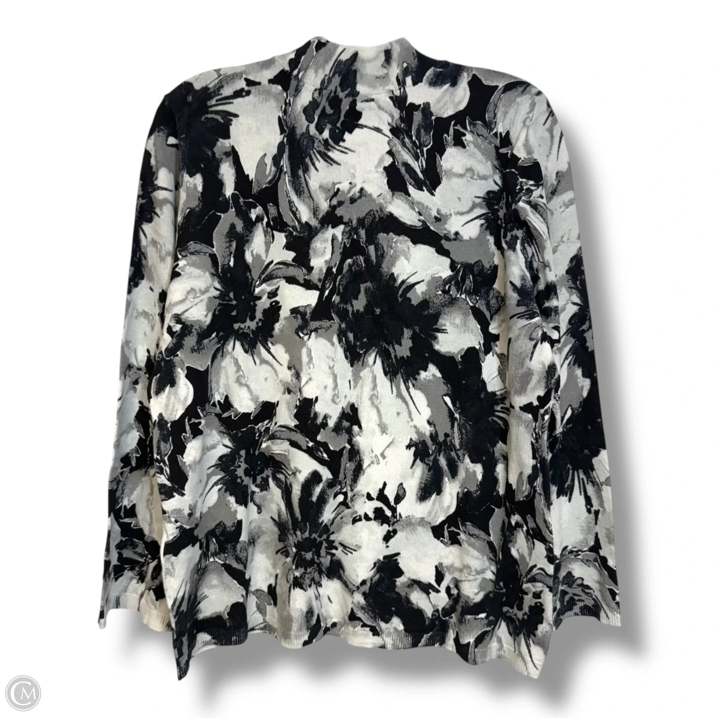 Sweater By Chicos In Black & White, Size: Xl