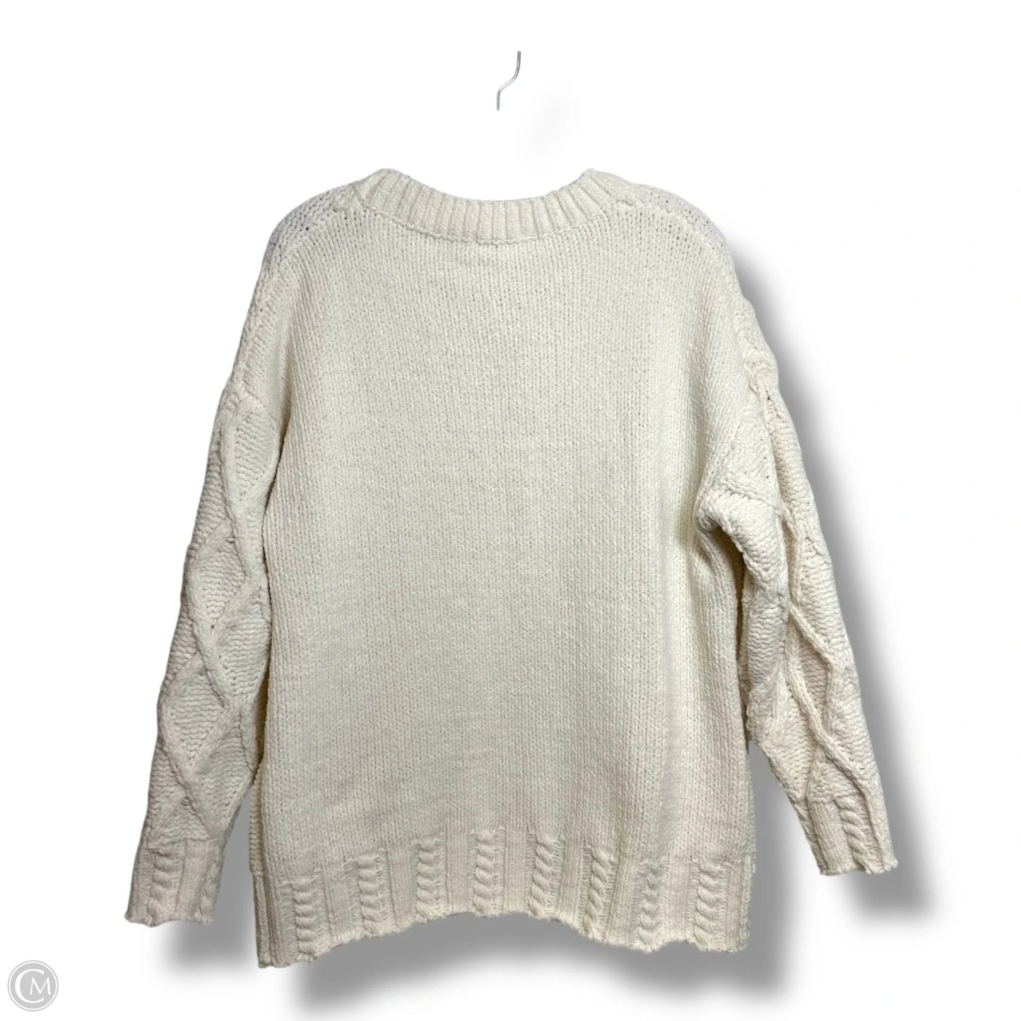Sweater By Clothes Mentor In Cream, Size: L