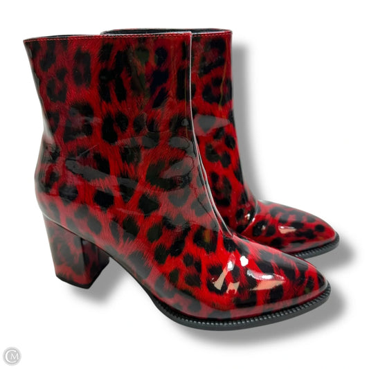 Boots Ankle Heels By Clothes Mentor In Animal Print, Size: 39