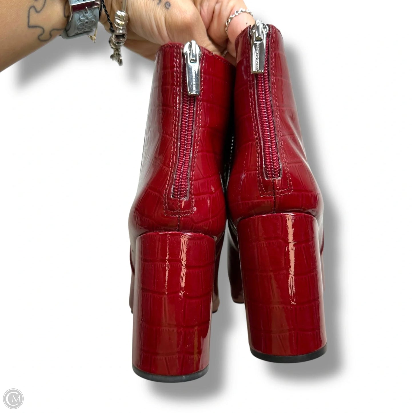 Boots Ankle Heels By Vince Camuto In Red, Size: 8.5