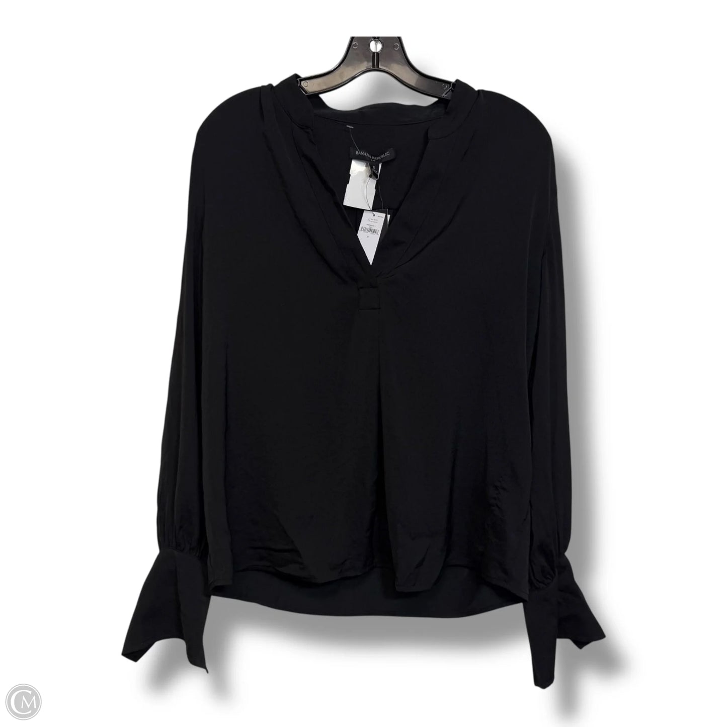Top Long Sleeve By Banana Republic In Black, Size: S