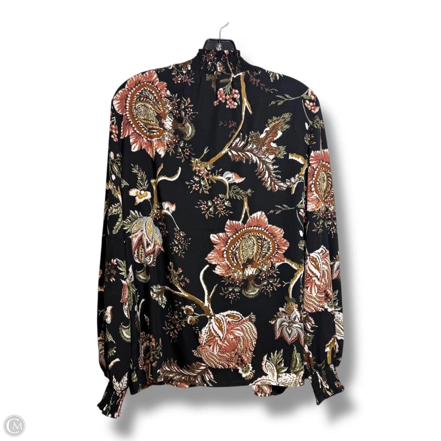 Top Long Sleeve By Maison Damelie In Black & Brown, Size: M