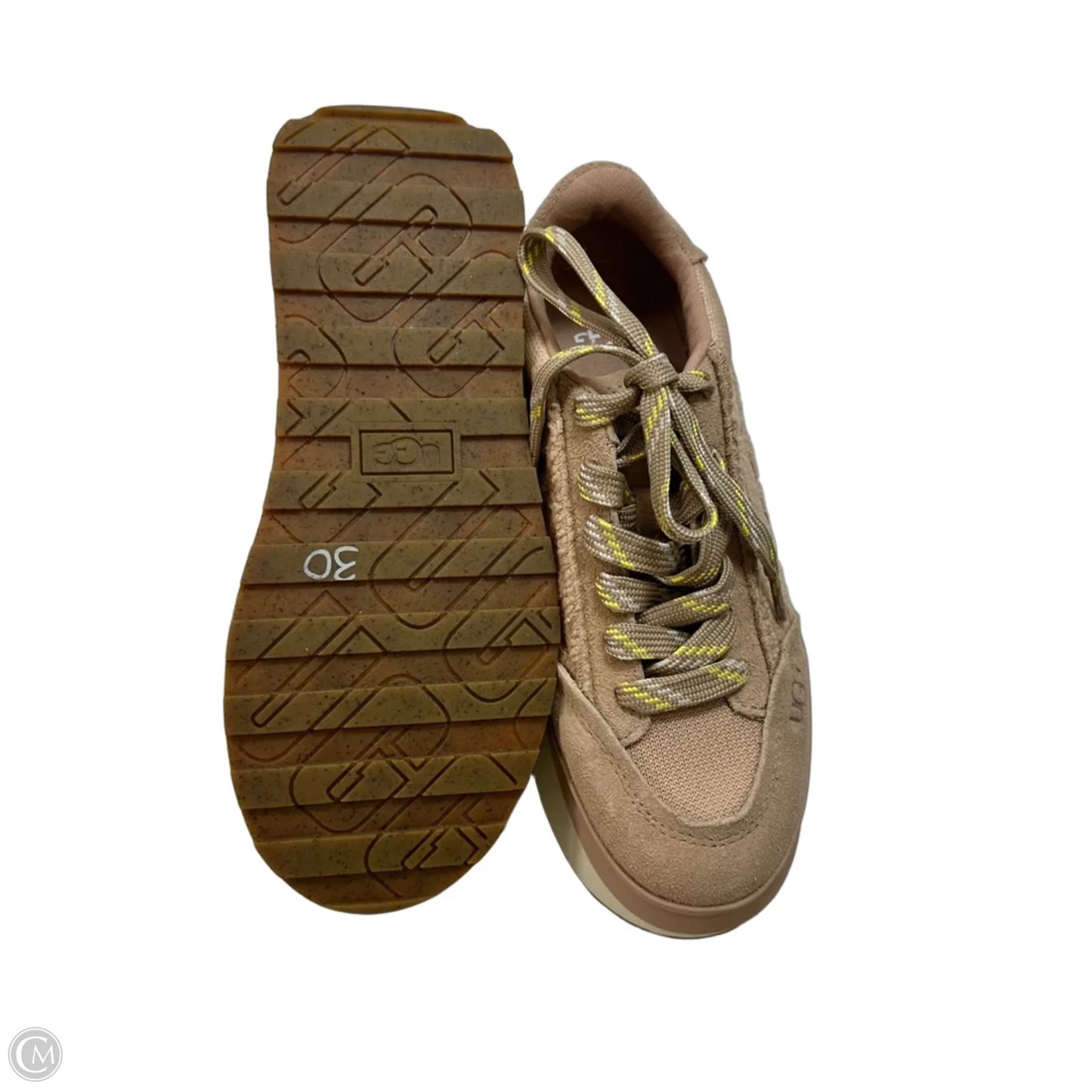 Marin Lace Logo Sneaker Shoes Designer By Ugg In Pink, Size: 8.5