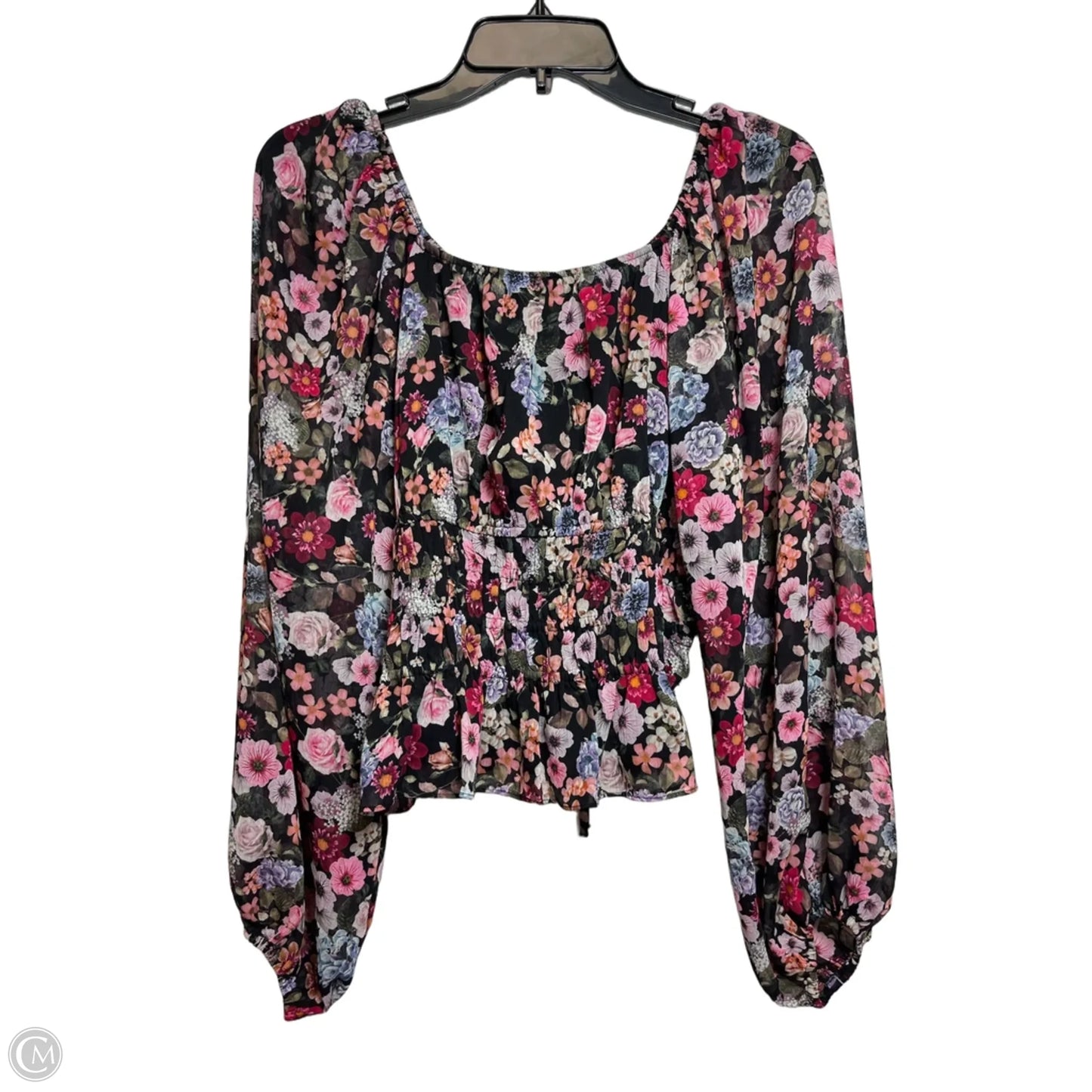 Top Long Sleeve By Express In Floral Print, Size: M