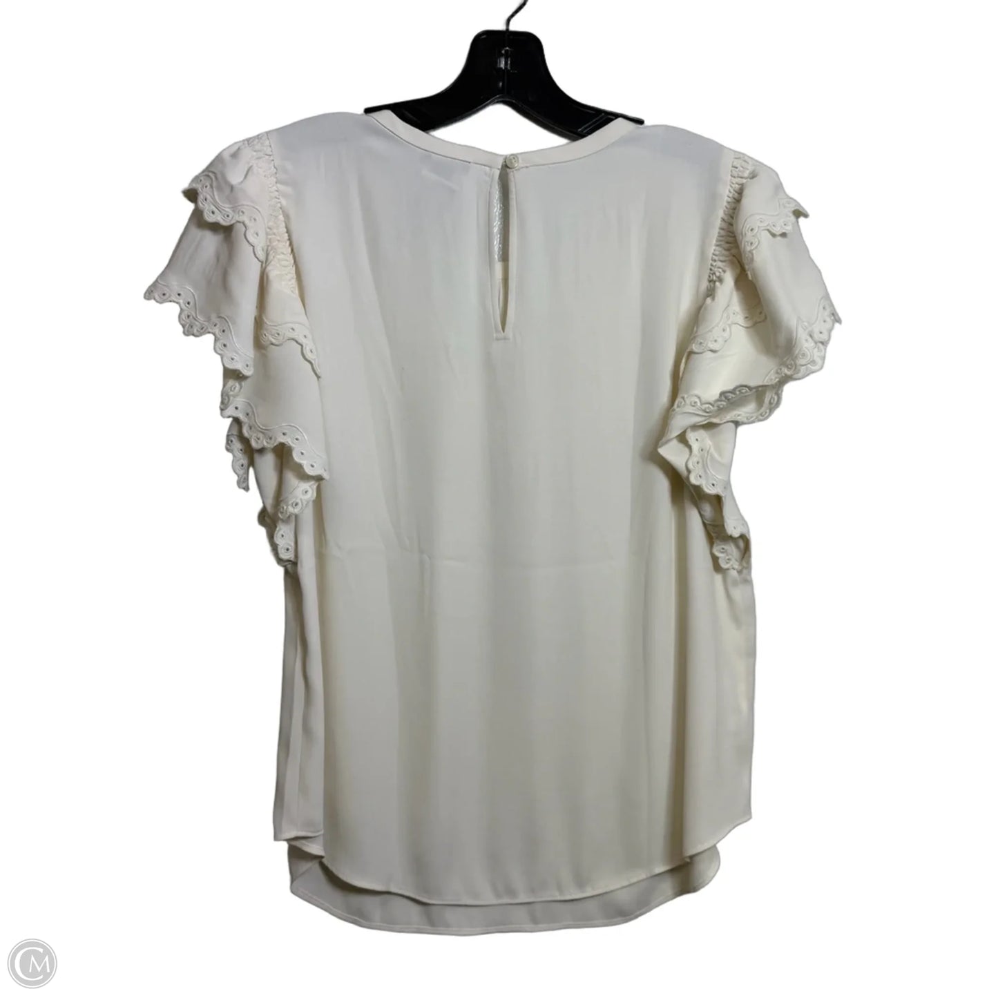 Top Short Sleeve By Ann Taylor In Cream, Size: Mp