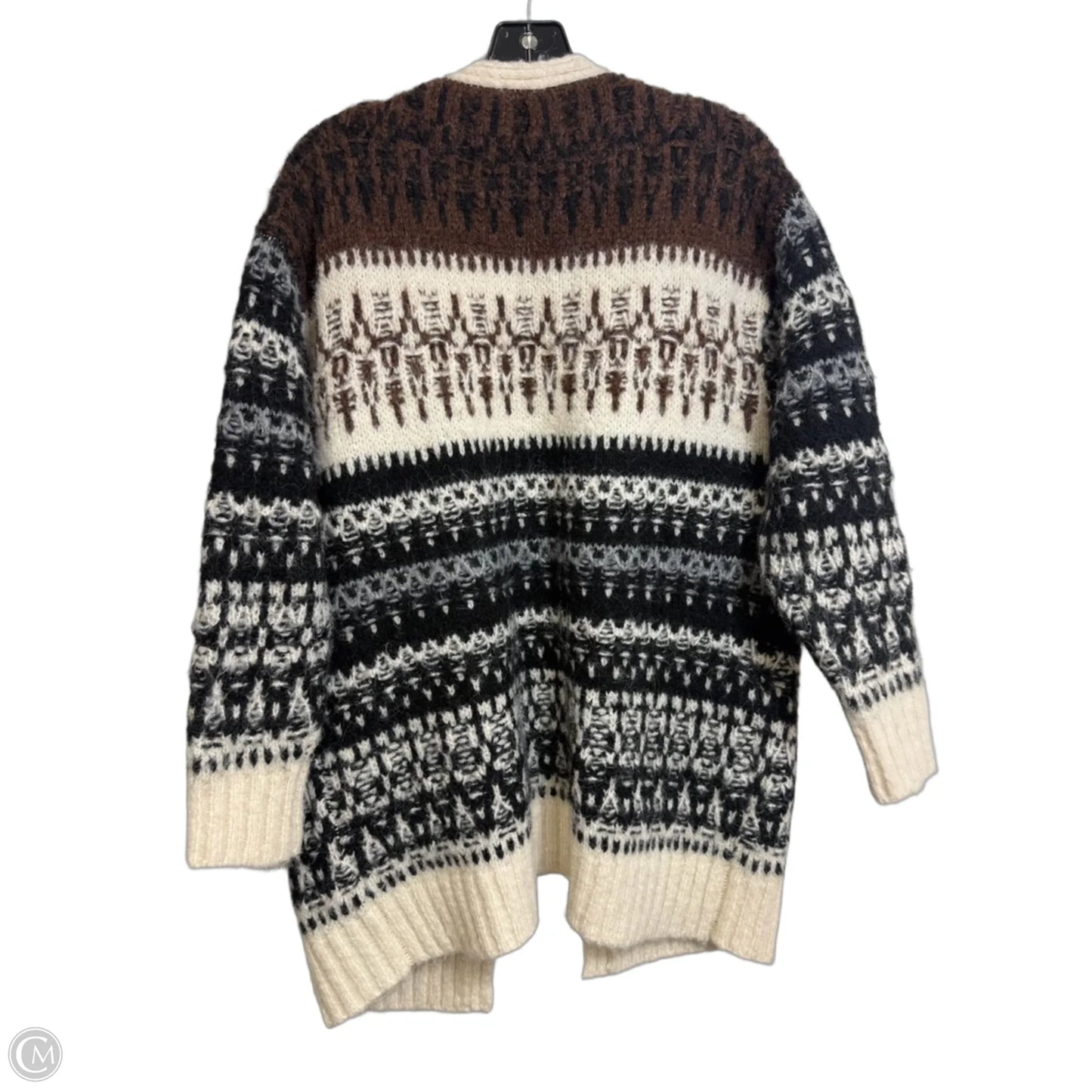 Cardigan By Ee Some In Brown & Cream, Size: S