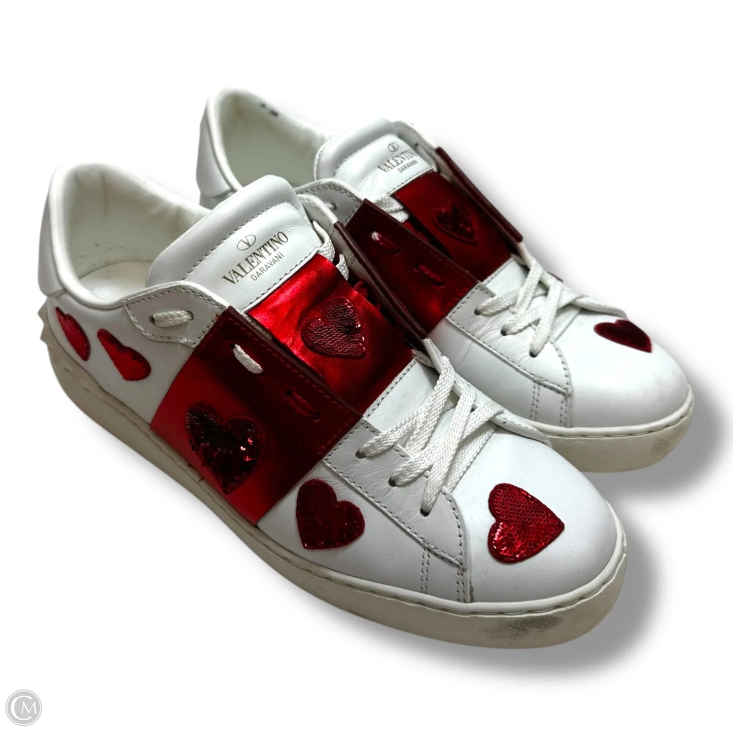 Hearts Shoes Luxury Designer By Valentino-garavani In White, Size: 40