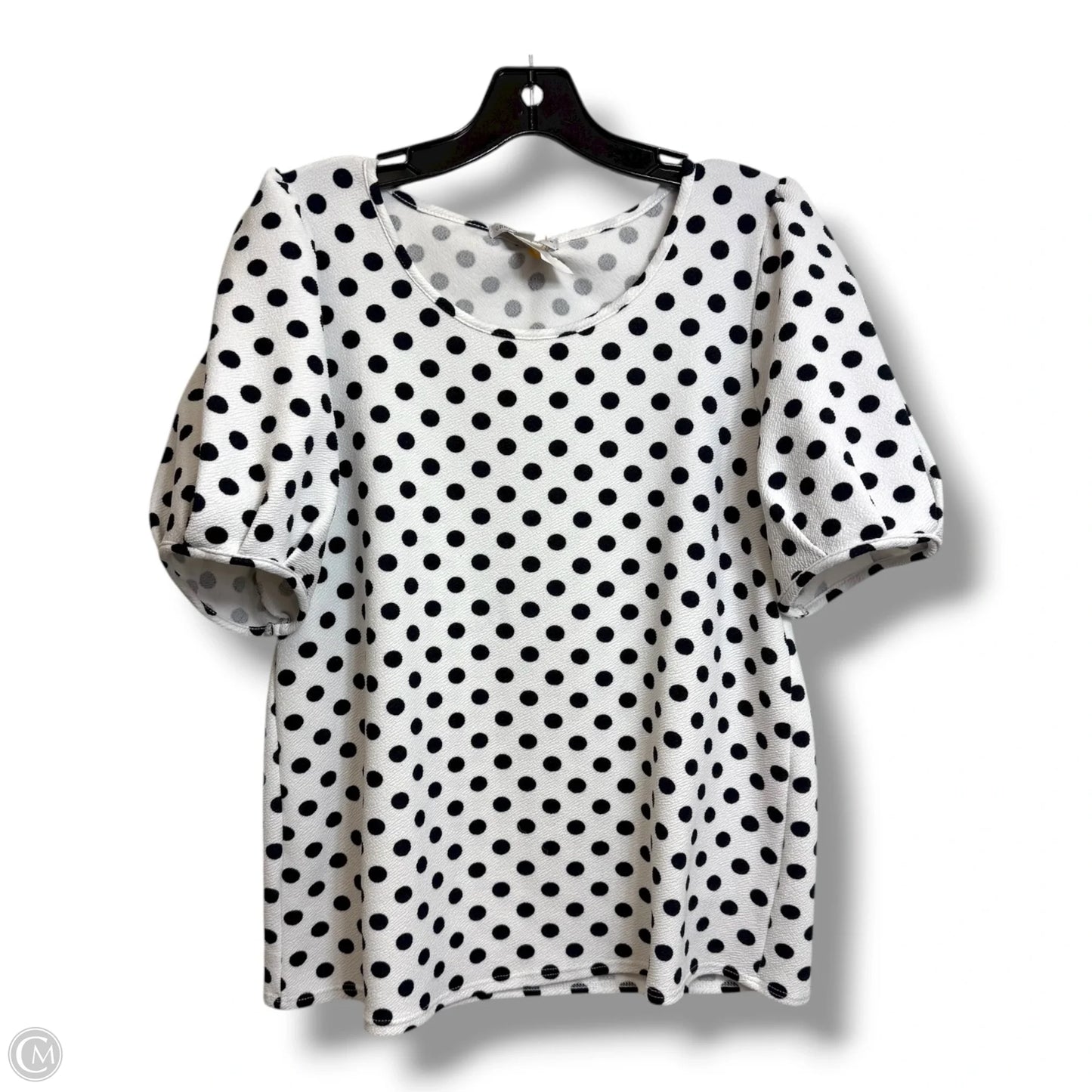 Top Short Sleeve By Green Envelope In Polkadot Pattern, Size: L