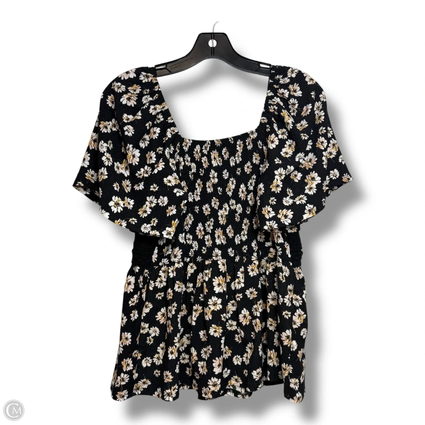 Top Short Sleeve By Maurices In Black, Size: L