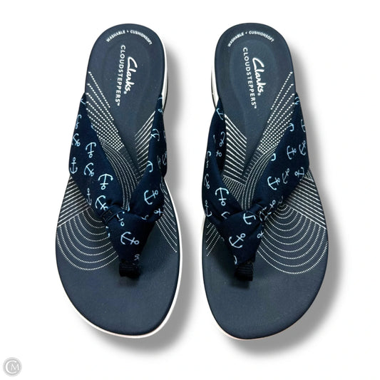 Sandals Flip Flops By Clarks In Navy, Size: 7