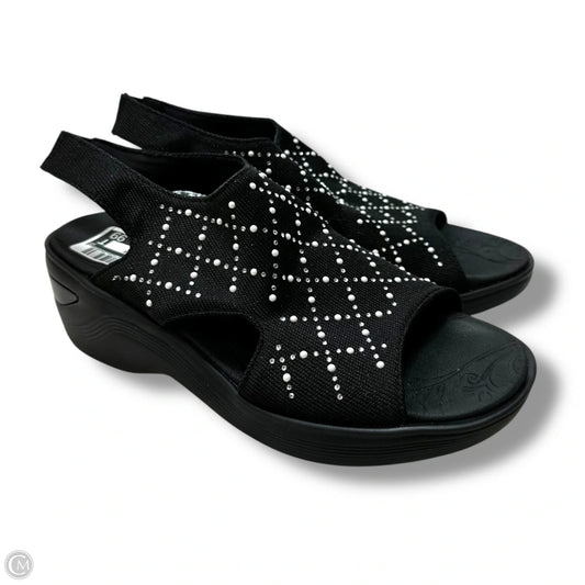 Sandals Heels Wedge By Bzees In Black, Size: 7