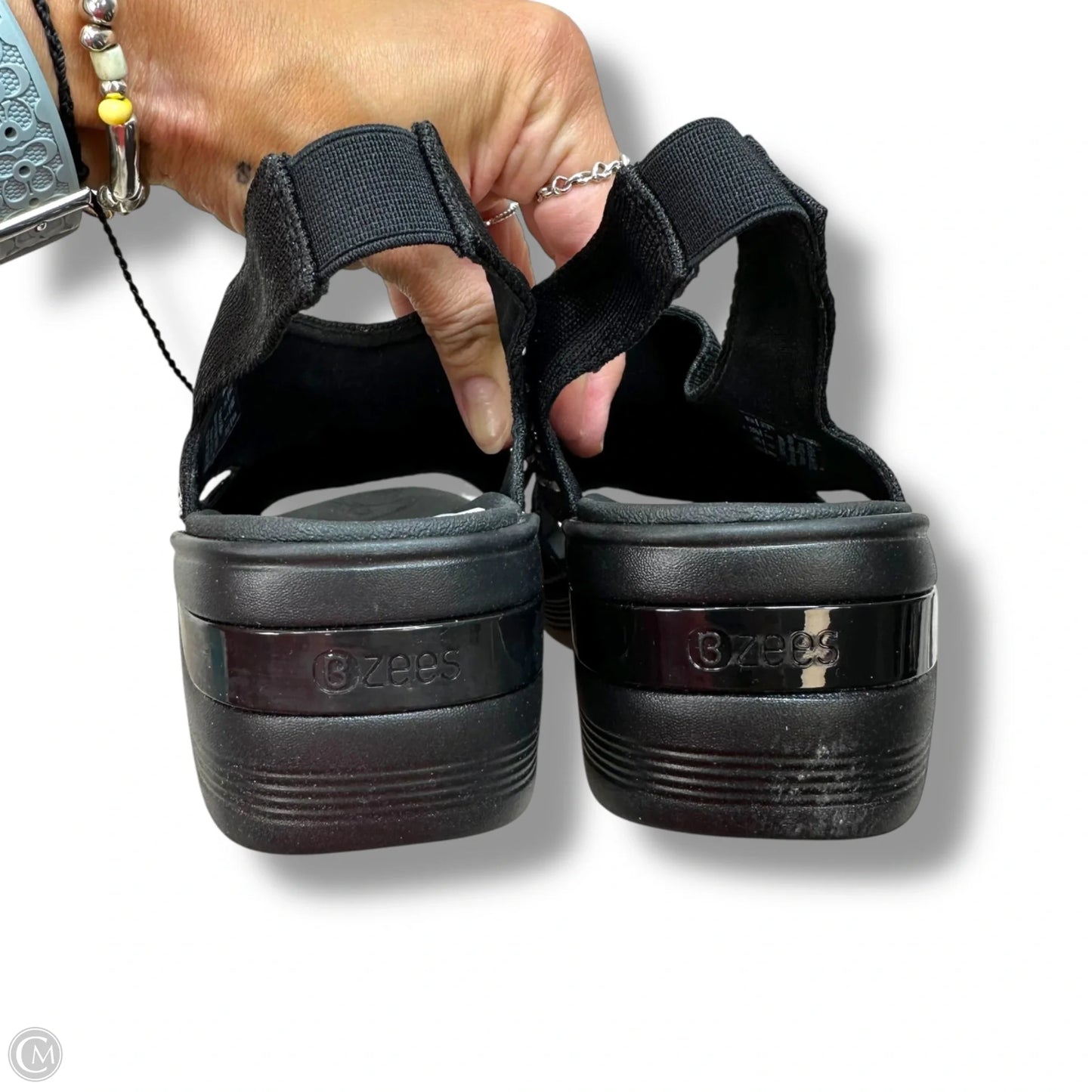 Sandals Heels Wedge By Bzees In Black, Size: 7