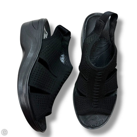 Sandals Heels Wedge By Bzees In Black, Size: 7