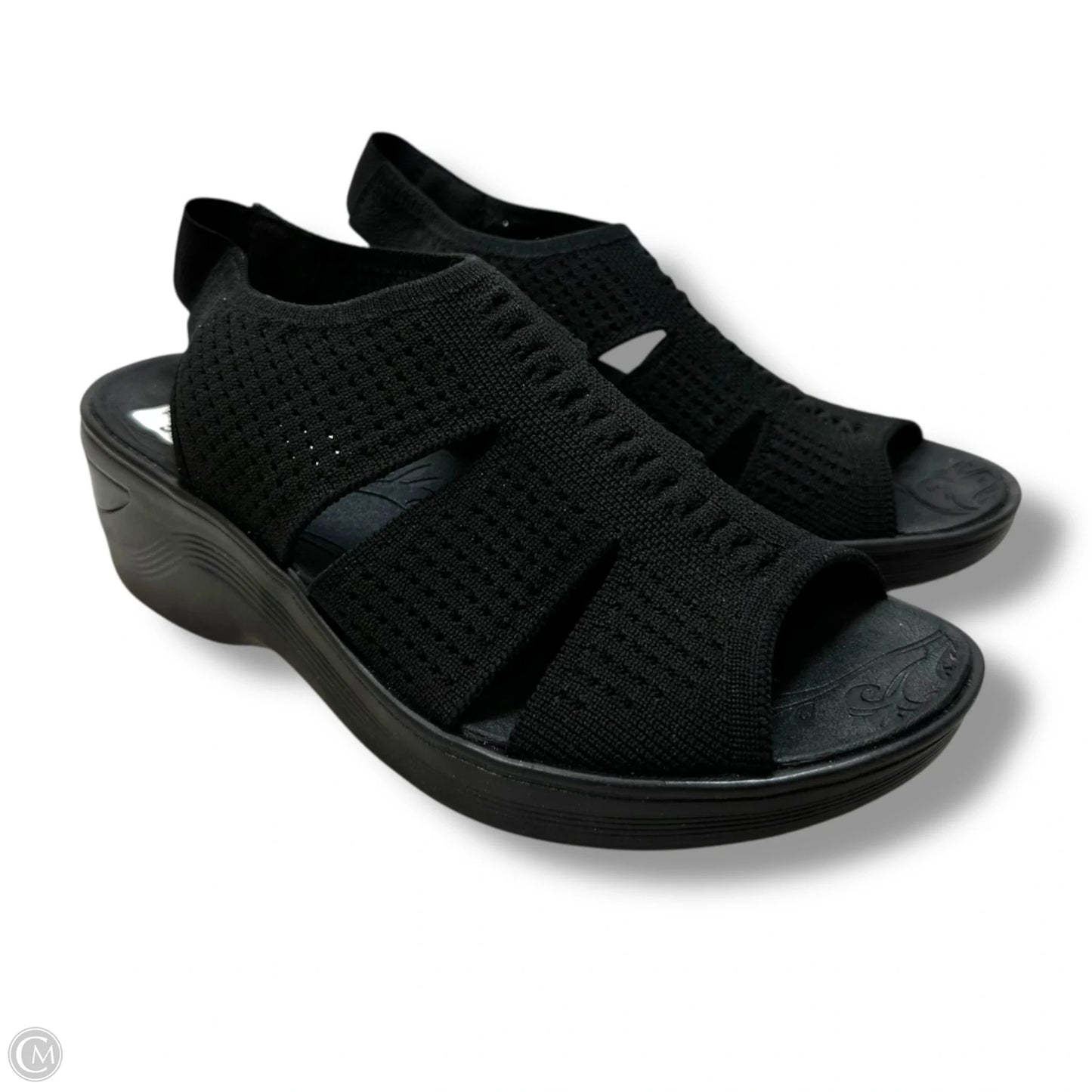 Sandals Heels Wedge By Bzees In Black, Size: 7