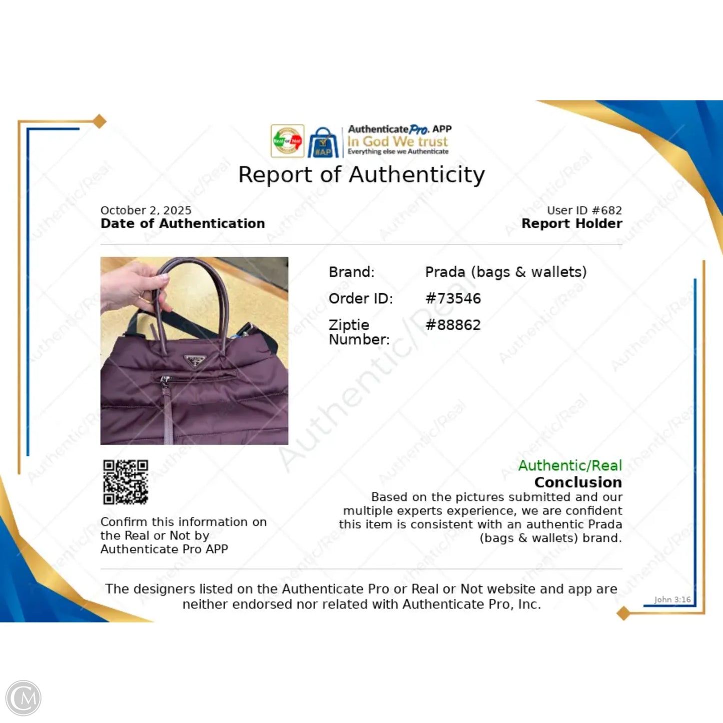 Handbag Luxury Designer By Prada, Size: Medium