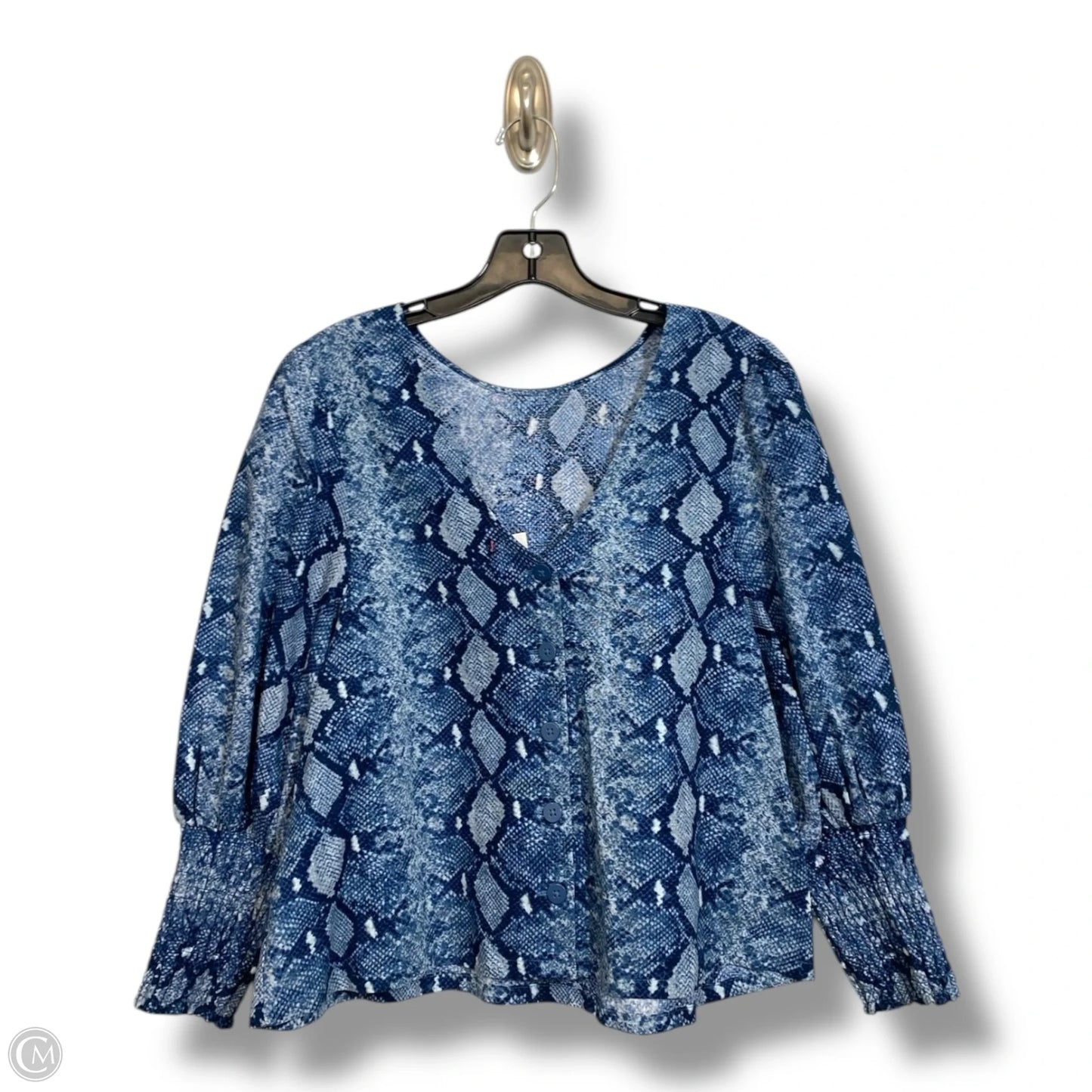 Top Long Sleeve By Stella And Dot In Snakeskin Print, Size: L