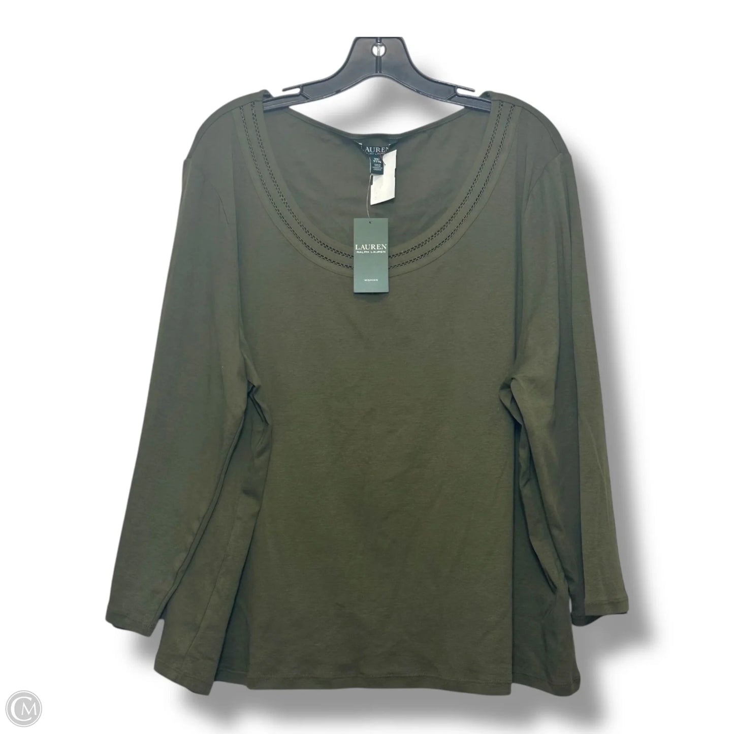 Top Short Sleeve By Lauren By Ralph Lauren In Green, Size: 3x