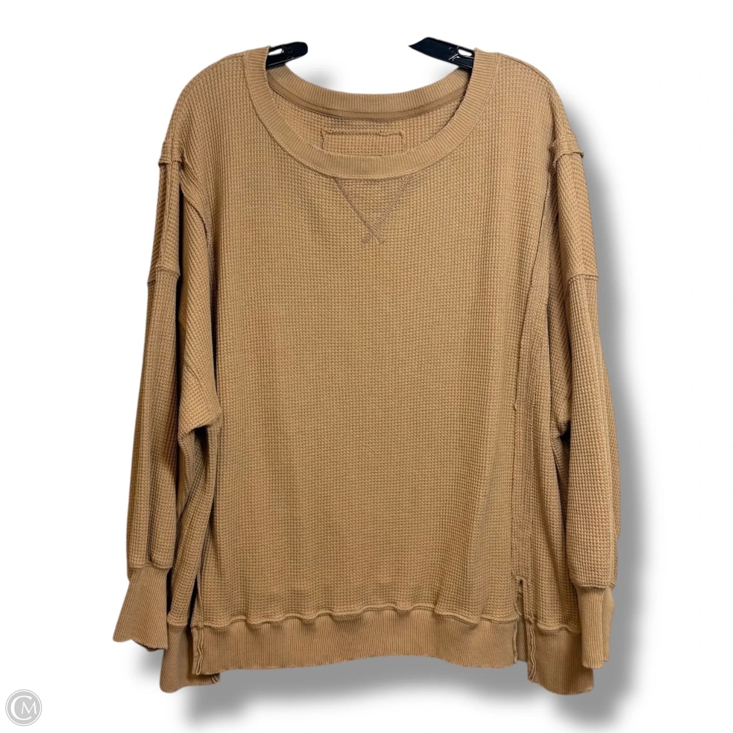 Top Long Sleeve Basic By American Eagle In Tan, Size: M