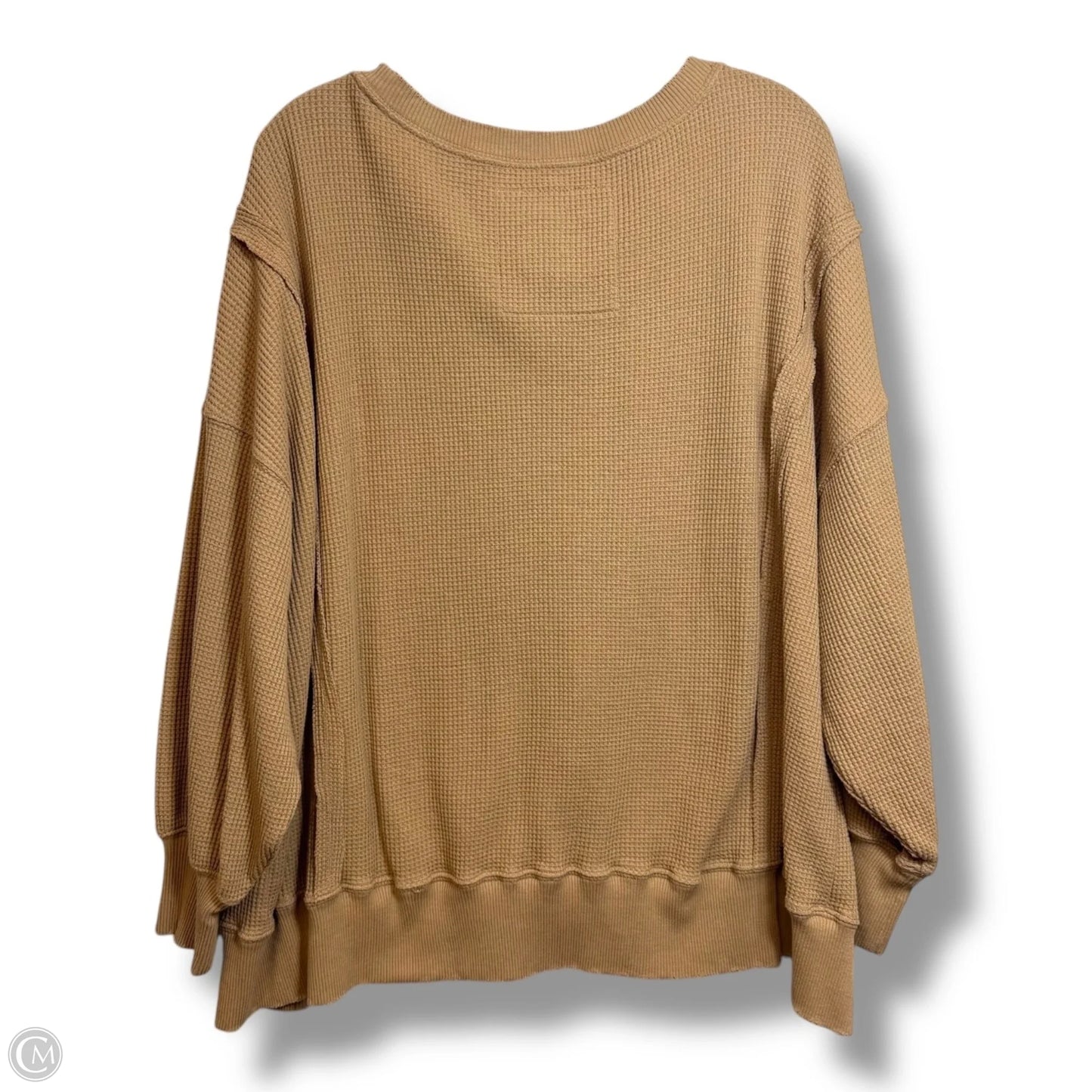 Top Long Sleeve Basic By American Eagle In Tan, Size: M