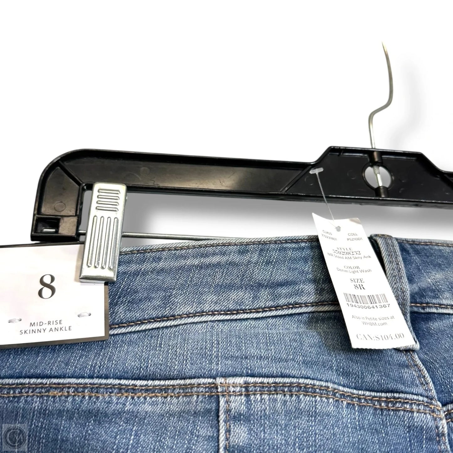 Jeans mid rise skinny Straight By White House Black Market In Blue Denim, Size: 8