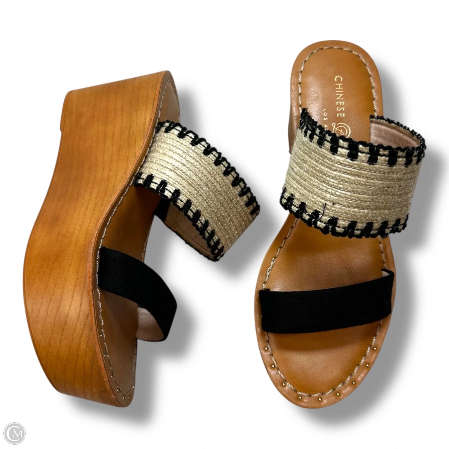 Sandals Heels Block By Clothes Mentor In Black, Size: 7