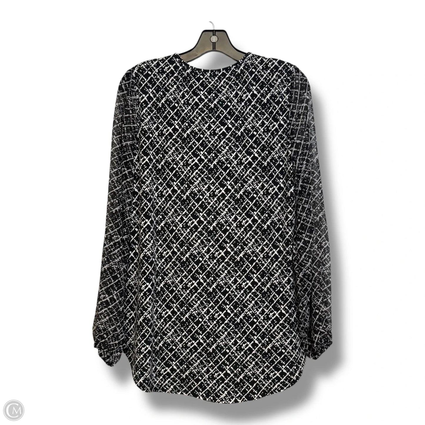 Top Long Sleeve By White House Black Market In Black & White, Size: S