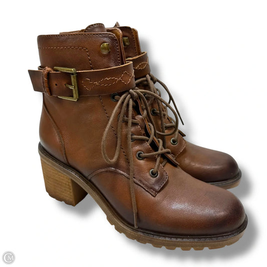 Boots Ankle Heels By Zodiac In Brown, Size: 9