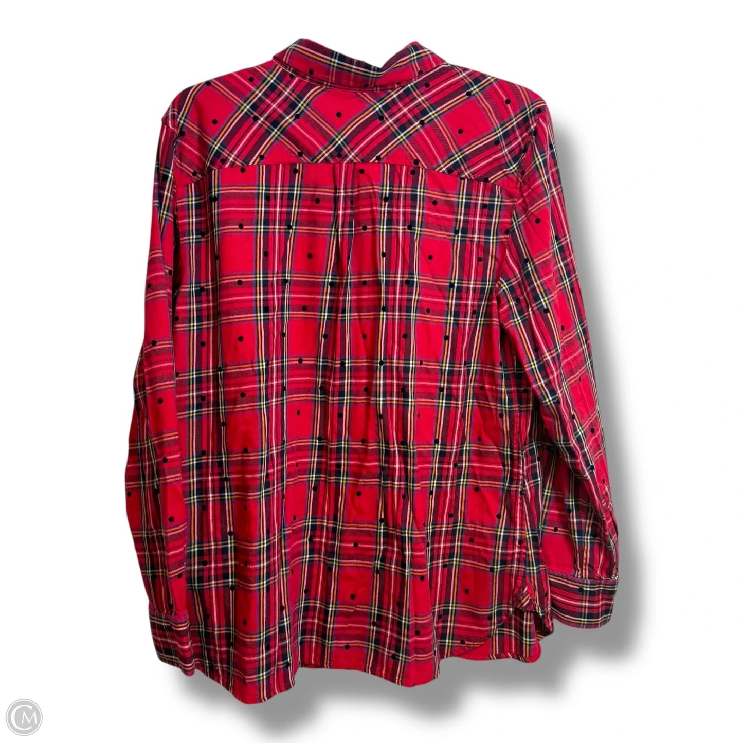 Top Long Sleeve By Talbots In Plaid Pattern, Size: Xl