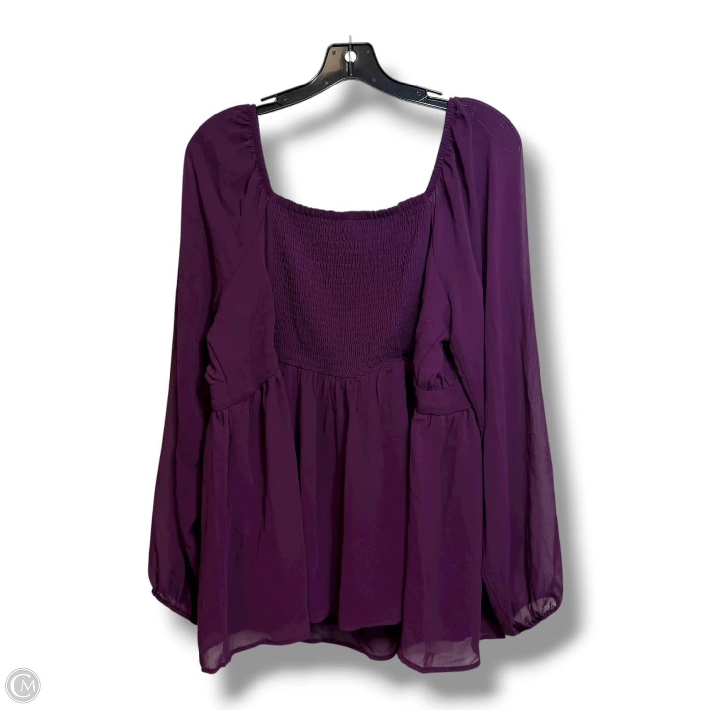 Top Long Sleeve By Torrid In Purple, Size: 1x