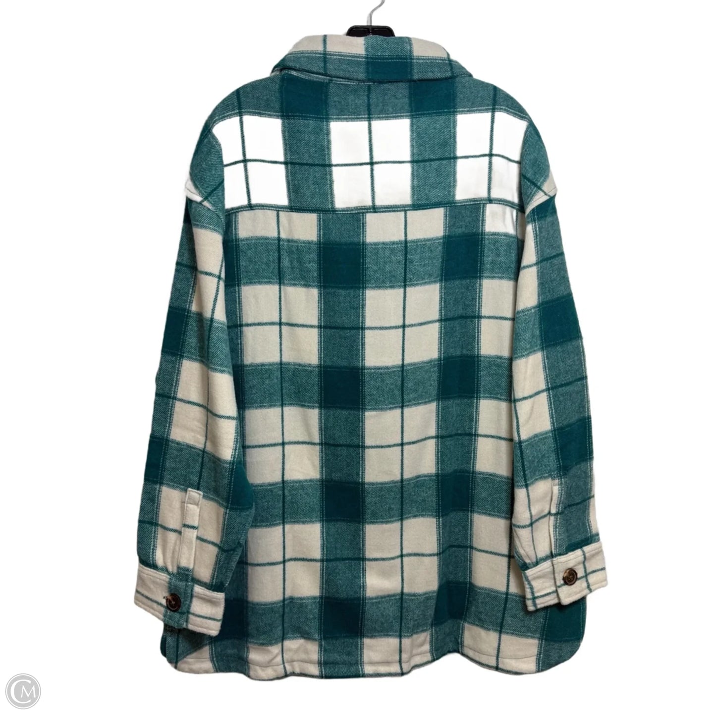 Jacket Shirt By Serra In Plaid Pattern, Size: L