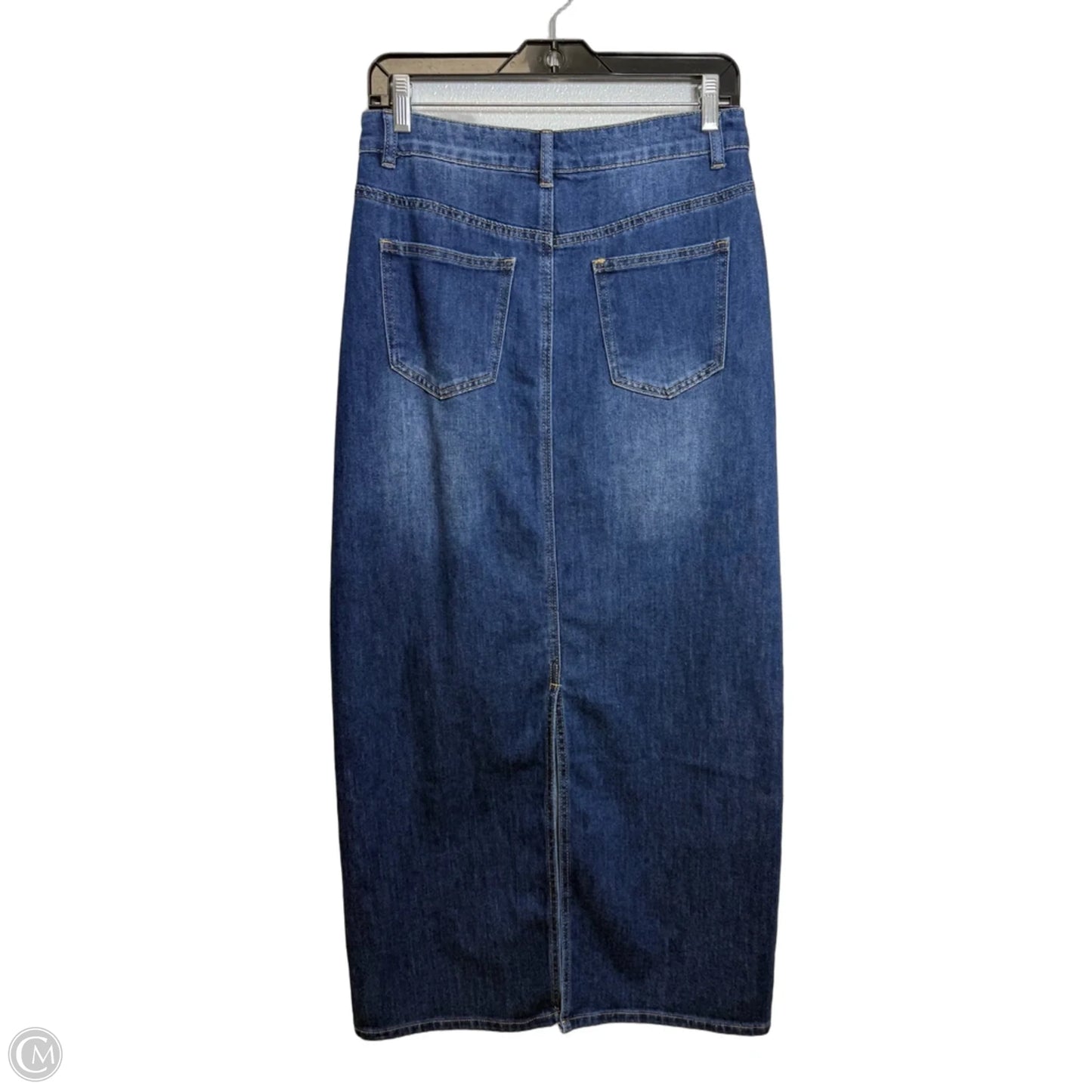 Skirt Maxi By Quaker Factory In Blue Denim, Size: L
